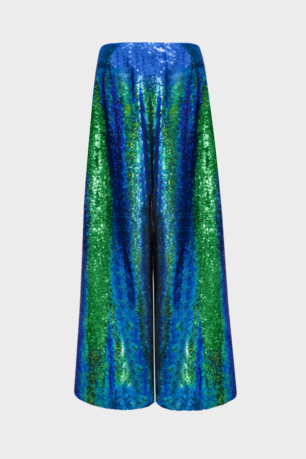 Blue and Green Sequined Trousers