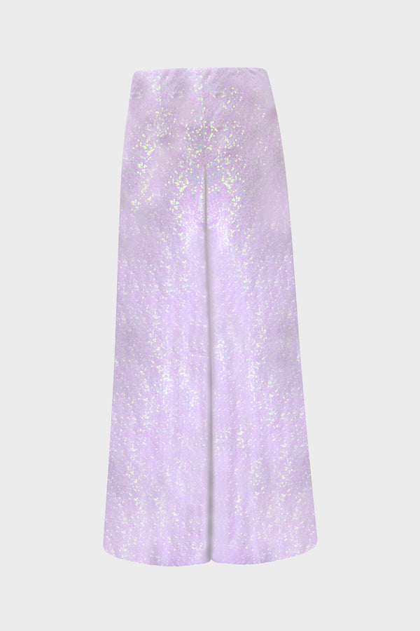 White Iridescent Sequined Trousers