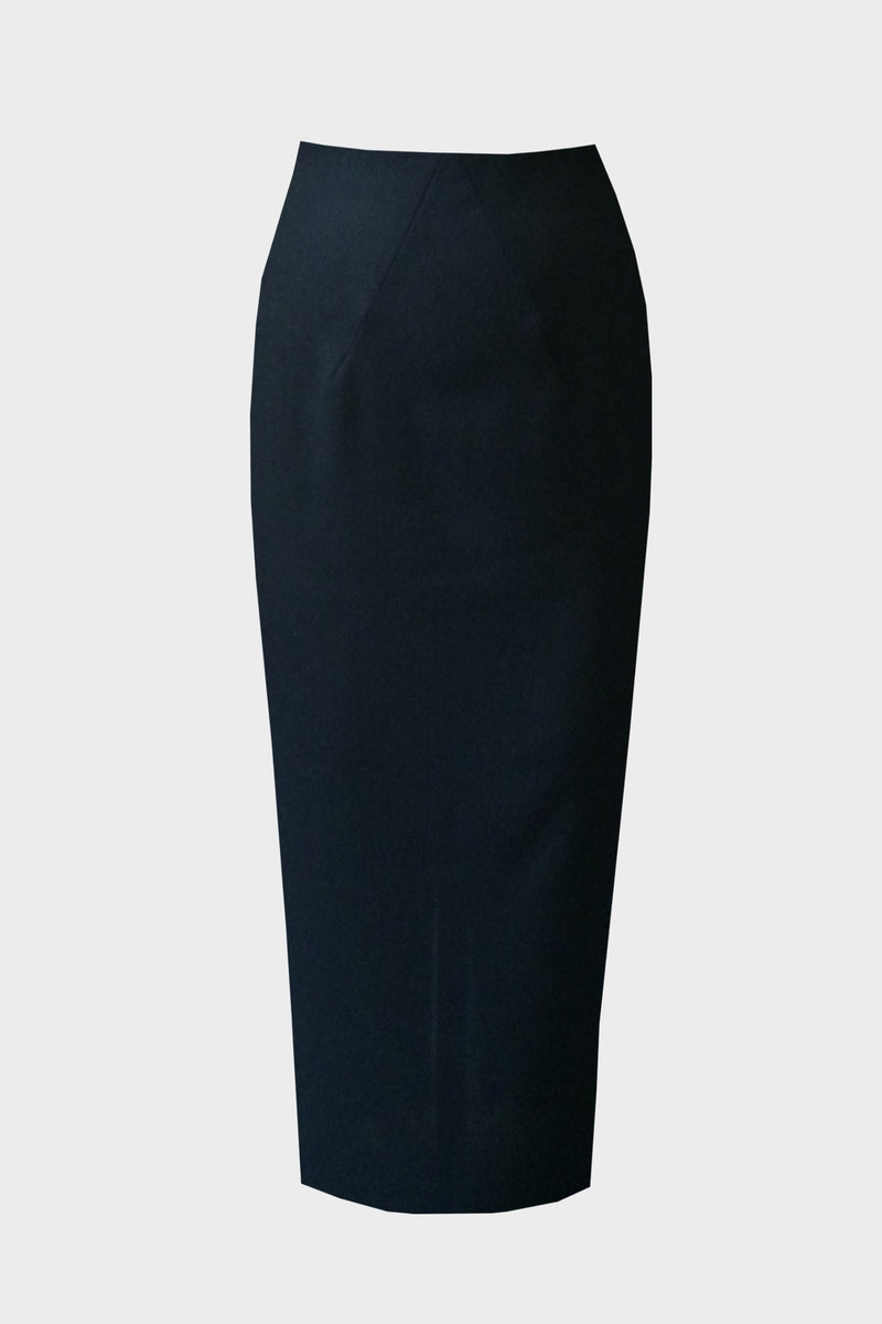 Wool Crepe Skirt Black