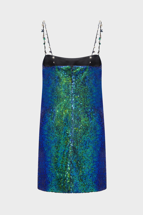Blue and Green Sequined Mini Dress S/S 23