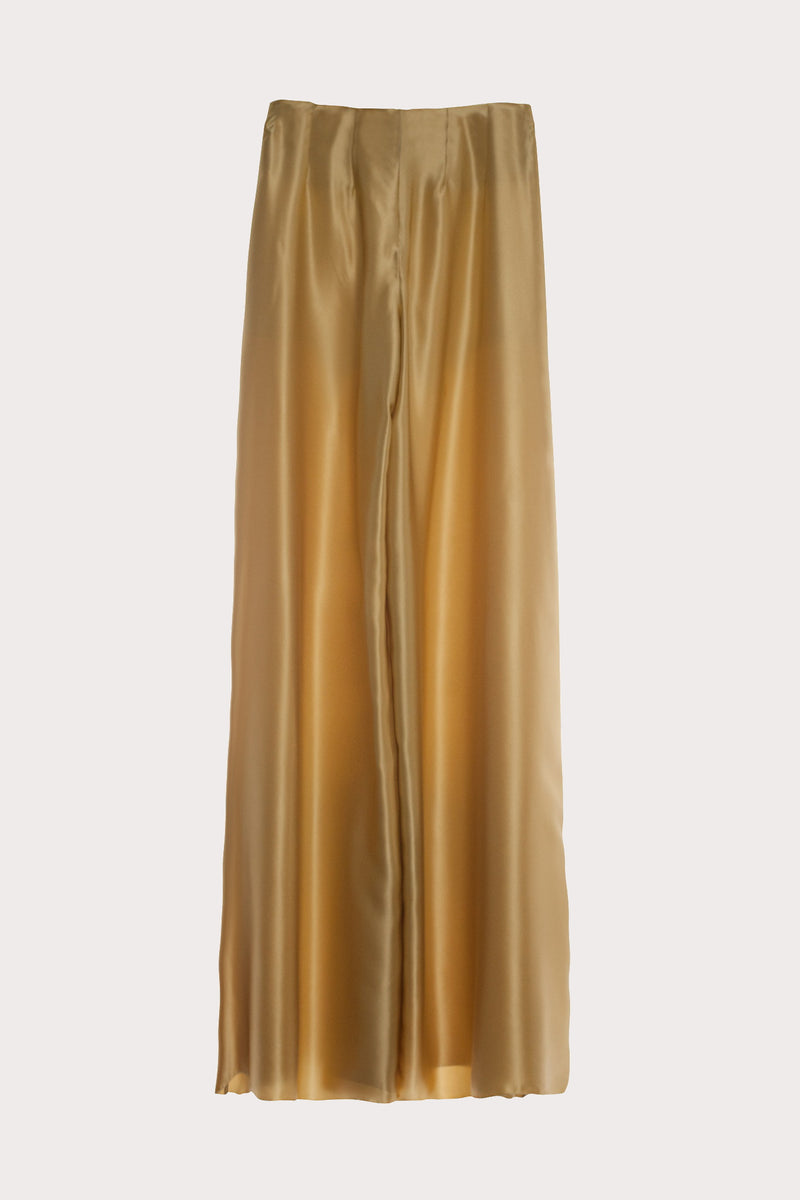 Gold Silk Satin Trousers
