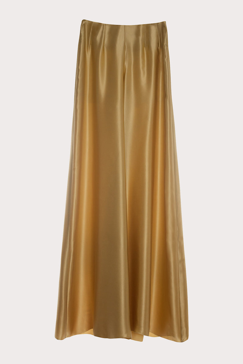 Gold Silk Satin Trousers