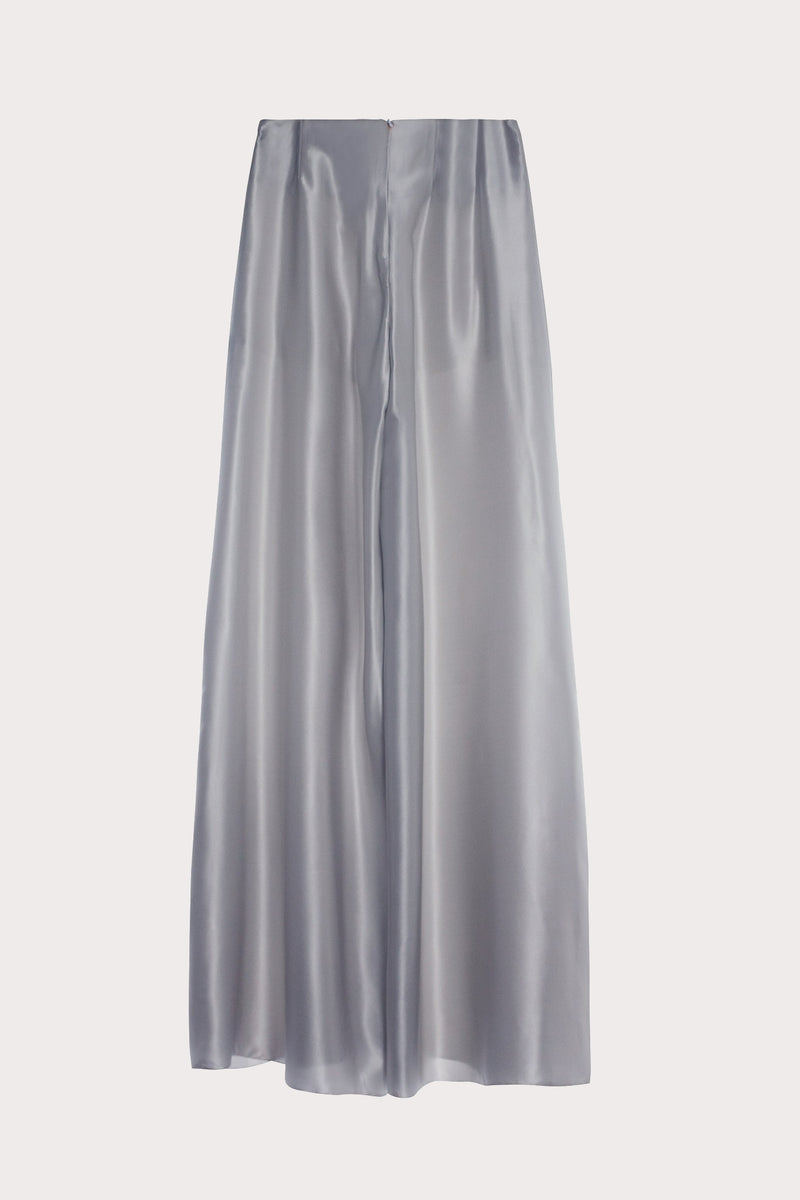 Silver Silk Satin Trousers