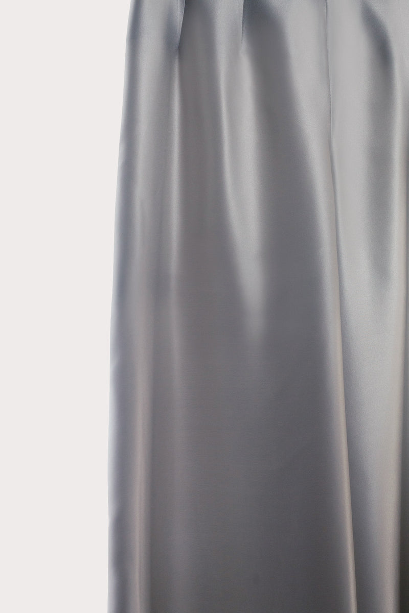 Silver Silk Satin Trousers