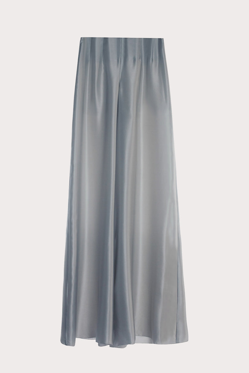 Silver Silk Satin Trousers